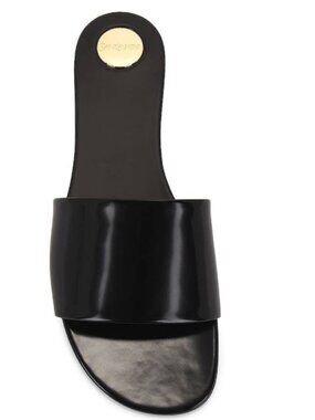 NEW IN BOX Saint Laurent Carlyle Black Flat Slide Size 37.5/7.5